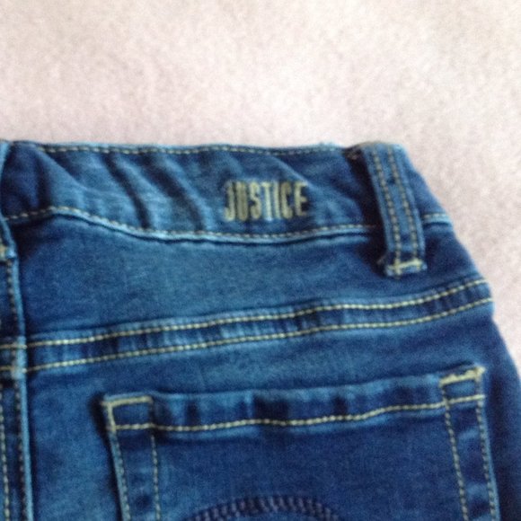 Justice Girls Denim Jean Shorts, Sz. 8 - Picture 9 of 9